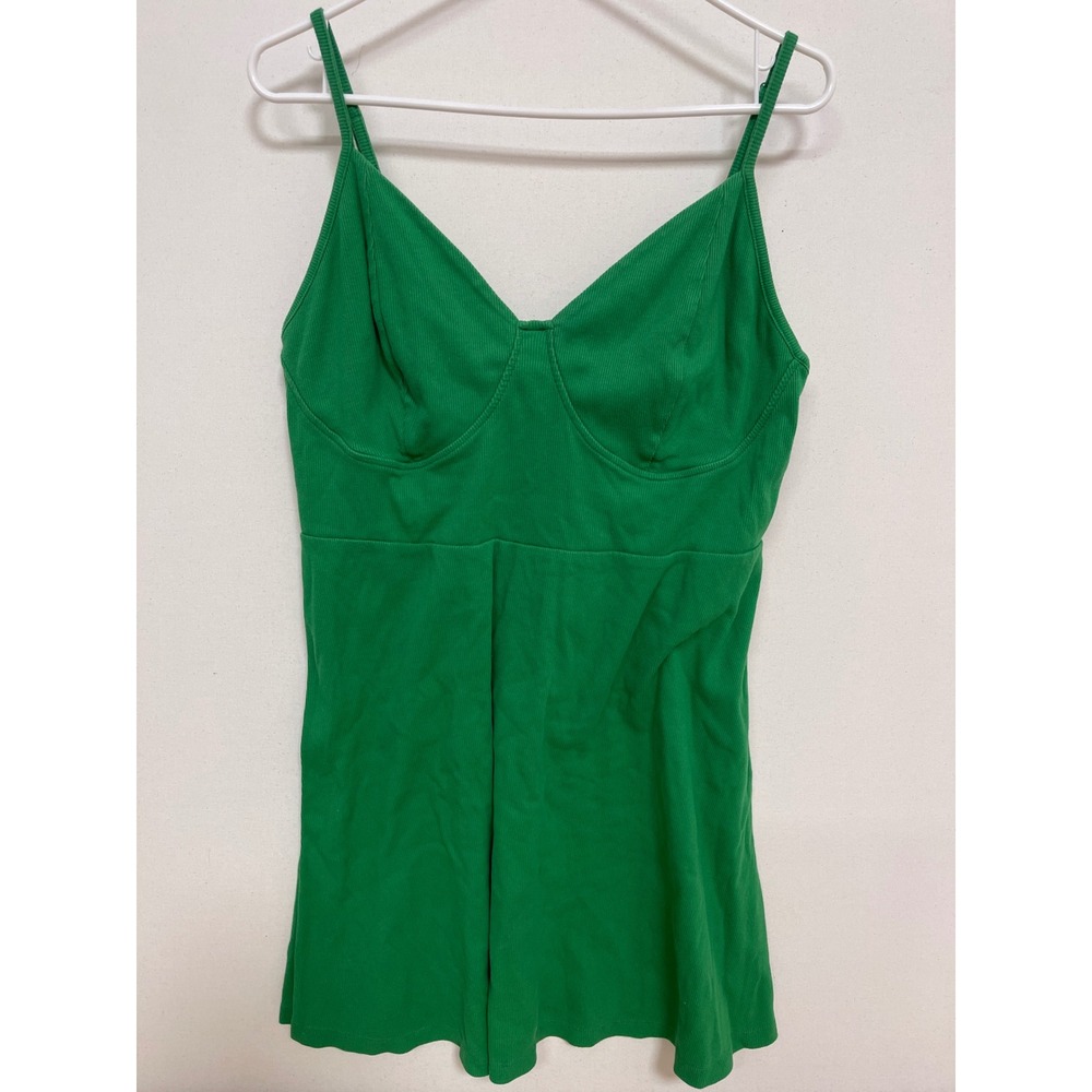 Wild Fable Green Ribbed Bustier Mini Dress XXL Sleeveless Adjustable Straps